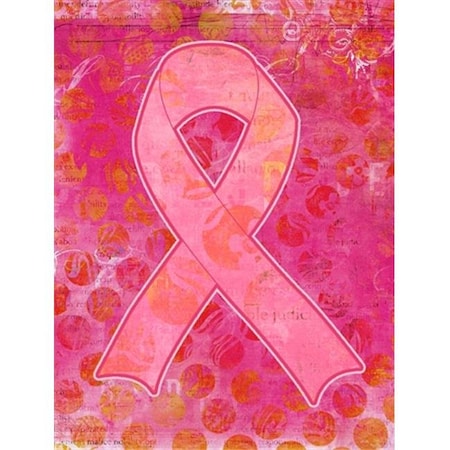 Carolines Treasures Carolines Treasures SB3094CHF Artsy Breast Cancer Pink Ribbon Flag Canvas House Size SB3094CHF